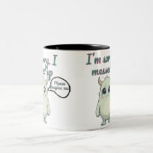 Solemn Sorry – Minimalist Cute Monster Apology Mug Tweekleurige Koffiemok (Center)