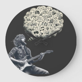 Solfeggio explosieve gitaar speler grote klok