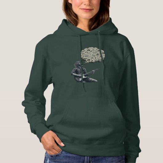 Solfeggio explosieve gitaar speler hoodie (Voorkant)