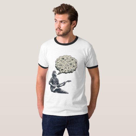 Solfeggio explosieve gitaar speler t-shirt (Voorkant volledig)