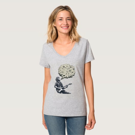 Solfeggio explosieve gitaar speler t-shirt (Voorkant volledig)