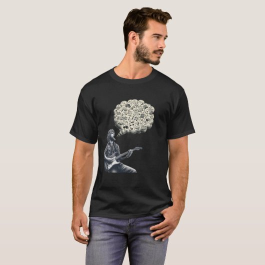 Solfeggio explosieve gitaar speler t-shirt (Voorkant volledig)