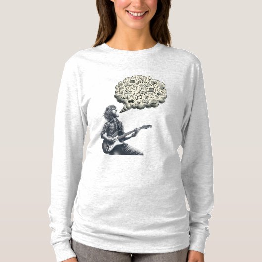 Solfeggio explosieve gitaar speler t-shirt (Voorkant)