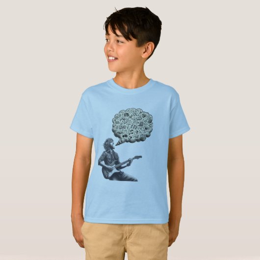 Solfeggio explosieve gitaar speler t-shirt (Voorkant volledig)