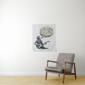 Solfeggio explosieve gitaar speler wandkleed (In situ)