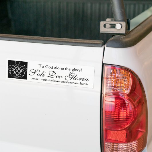 Soli Deo Gloria Bumper Sticket Bumpersticker (Op Truck)