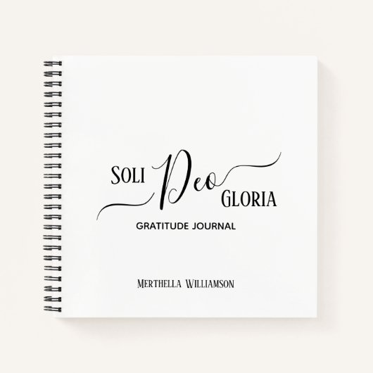 SOLI DEO GLORIA Personalized Gratitude Journal Notitieboek (Voorkant)