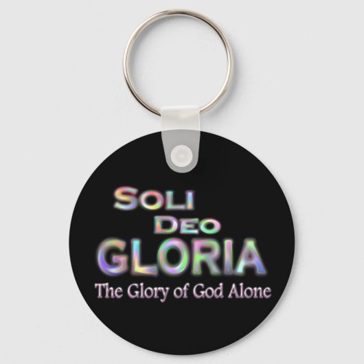 Soli Deo Gloria- regenboog Sleutelhanger (Voorkant)