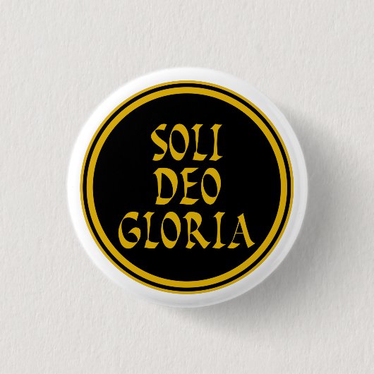 Soli Deo Gloria Ronde Button 3,2 Cm (Voorkant)