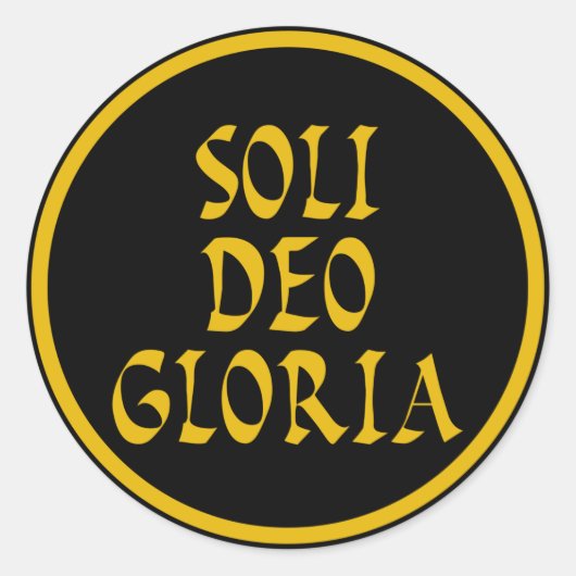 Soli Deo Gloria Ronde Sticker (Voorkant)