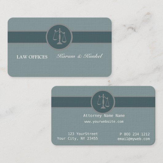 Solicitor Dose of Luxe Blue Attorney Lawyer Visitekaartje (Voorkant / Achterkant)