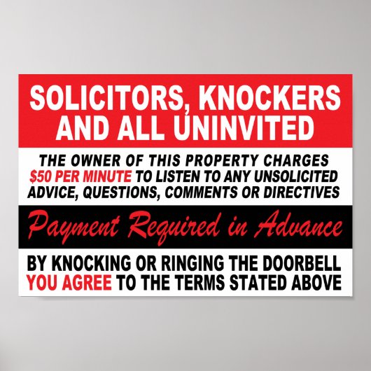 SOLICITORS, KNOKERS EN ALLE NIET-VERZOCHTE POSTER (Voorkant)