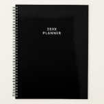 Solid All Black Custom 2024 2025 Planner<br><div class="desc">Solid all black custom planner. Personaliseer het front met het jaar, jouw naam of elke tekst die u wilt en blijf georganiseerd.</div>