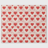 Solid and Outline Hearts Wrapping Paper Cadeaupapier (Vlak)