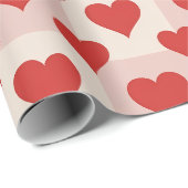 Solid and Outline Hearts Wrapping Paper Cadeaupapier (Rol Hoek)