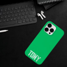 Solid Apple Green Custom Name Monogram