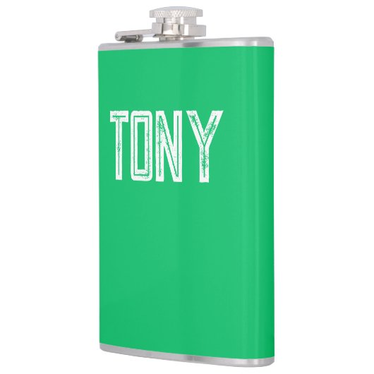 Solid Apple Green Custom Name Monogram Heupfles (Links)