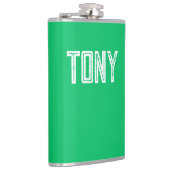 Solid Apple Green Custom Name Monogram Heupfles (Rechts)