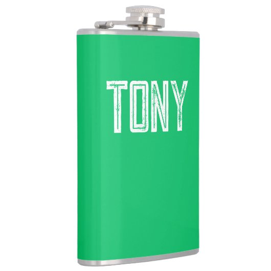 Solid Apple Green Custom Name Monogram Heupfles (Rechts)