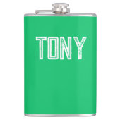 Solid Apple Green Custom Name Monogram Heupfles (Voorkant)