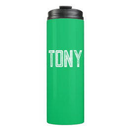 Solid Apple Green Custom Name Monogram Thermosbeker