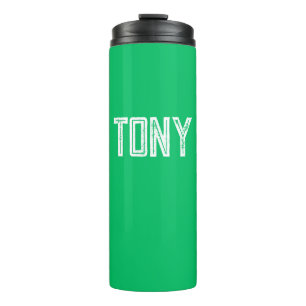 Solid Apple Green Custom Name Monogram Thermosbeker