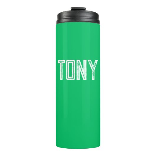 Solid Apple Green Custom Name Monogram Thermosbeker (Voorkant)