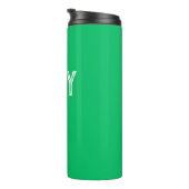 Solid Apple Green Custom Name Monogram Thermosbeker (Geroteerd rechts)
