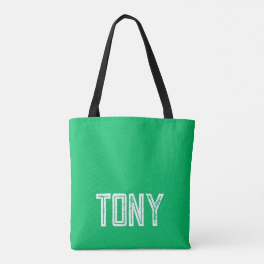 Solid Apple Green Custom Name Monogram Tote Bag (Achterkant)