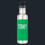 Solid Apple Green Custom Name Monogram Waterfles<br><div class="desc">- Een stevig,  moedig,  minimalistisch ontwerp met aanpasbare naam,  lettertype,  lettergrootte of tekenkleur...  Het is erg leuk en speels!</div>