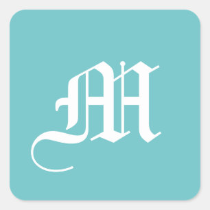 Solid Aqua Blue Pop van kleur Vierkante Sticker