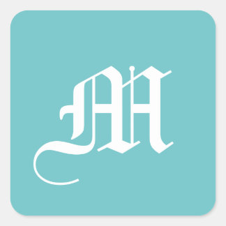 Solid Aqua Blue Pop van kleur Vierkante Sticker