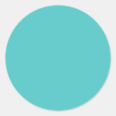 Solid aqua sky turquoise ronde sticker (Voorkant)
