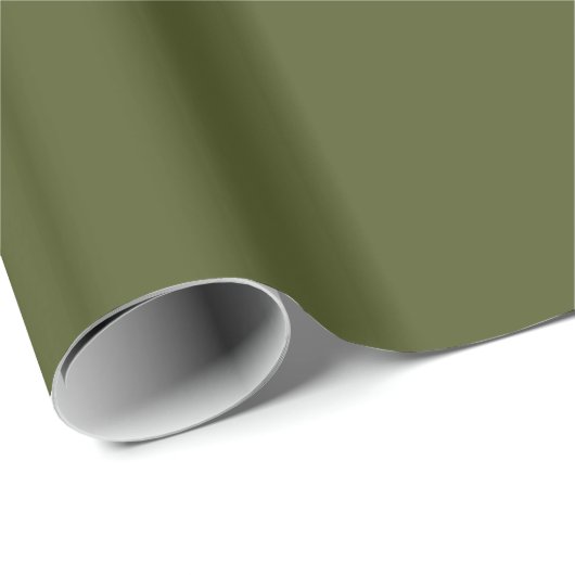 Solid Army Green Cadeaupapier (Rol Hoek)