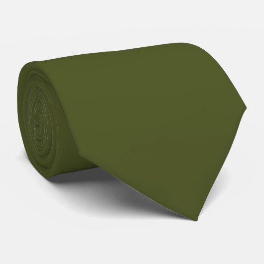 Solid Army Green Necktie Stropdas (Opgerold)