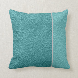 Solid Autumnal Blue op Blauwgroen Blue Grey Stripe Kussen