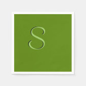 Solid Avocado Green geïnitialiseerd Servetten (Voorkant)
