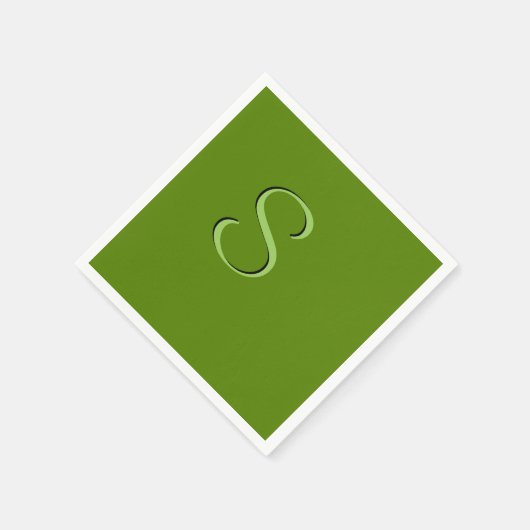 Solid Avocado Green geïnitialiseerd Servetten (Hoek)