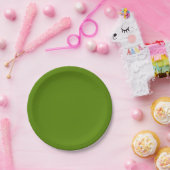 Solid Avocado Green Papieren Bordje (Feest)
