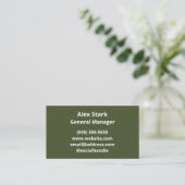 Solid avocado groene Visitekaartjes (Staand voorkant)
