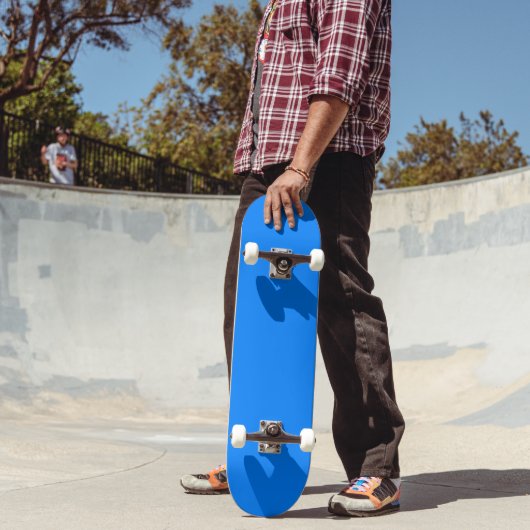 Solid Azure Blue Color Background Persoonlijk Skateboard (Buiten 2)