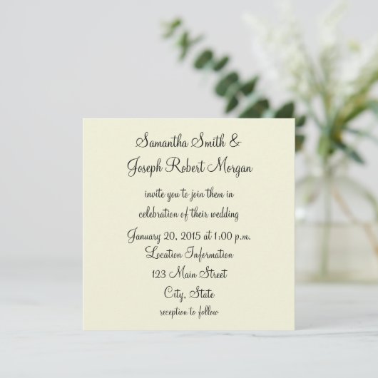 Solid Beige Wedding Kaart (Staand voorkant)