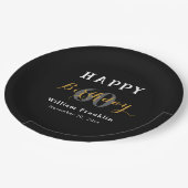 Solid Black 60ste verjaardag Papieren Bordje (Gekanteld)