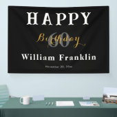 Solid Black 60th Birthday Party Celebration Banner (Beurs)