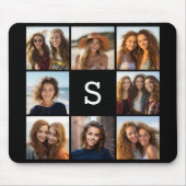 Solid Black 8 Aangepast fotocollage monogram Muismat (Voorkant)