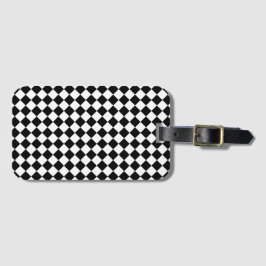 Solid Black and White Chevron Pattern Bagagelabel