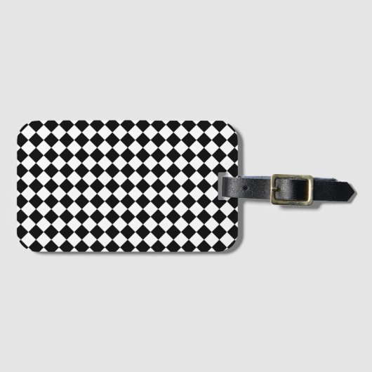 Solid Black and White Chevron Pattern Bagagelabel (Voorkant (horizontaal))