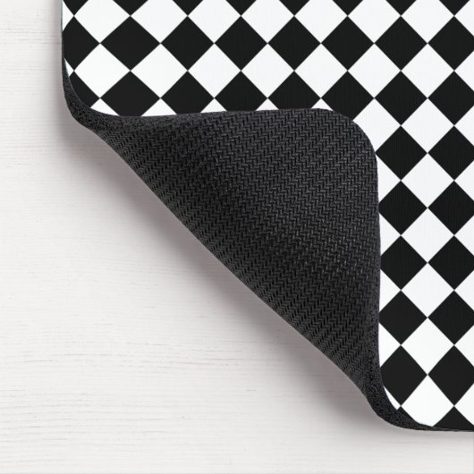 Solid Black and White Chevron Pattern Muismat (Hoek)