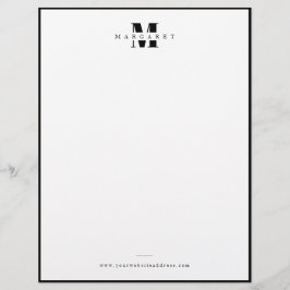 Solid Black Border Bold Letter Simple Monogram Briefhoofd