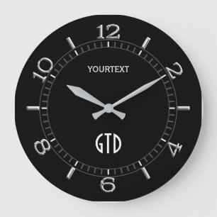 Solid Black Decor Dial is eenvoudig aan te passen Grote Klok